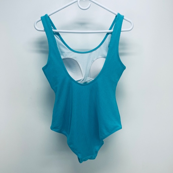 Southern Expression Ribbed Cloudlight One Piece Swimsuit Bathing Suit Blue Sz L - Picture 6 of 9